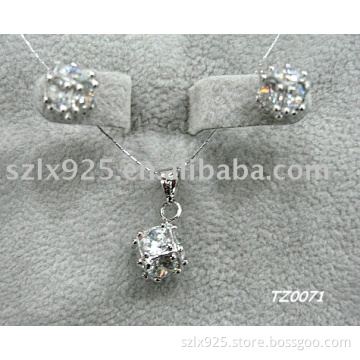 sterling silver jewelry set with CZ